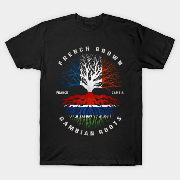 French Grown Gambian Roots Gambia Flag T-Shirt by heart teeshirt